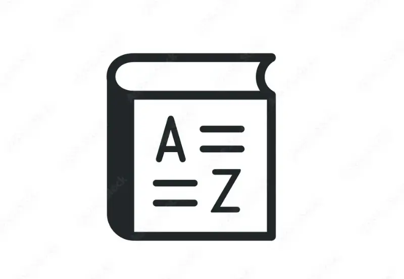 letter A and Z written in black and white image of book .